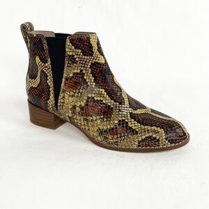 Madewell The Carina Boot in Snake Embossed Leather Ankle Chelsea Boot Booties